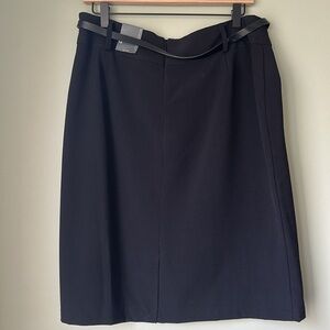 Covington Missy “Men’s Wear” Black Skirt Back Zip Lined Removable Belt Old Stock
